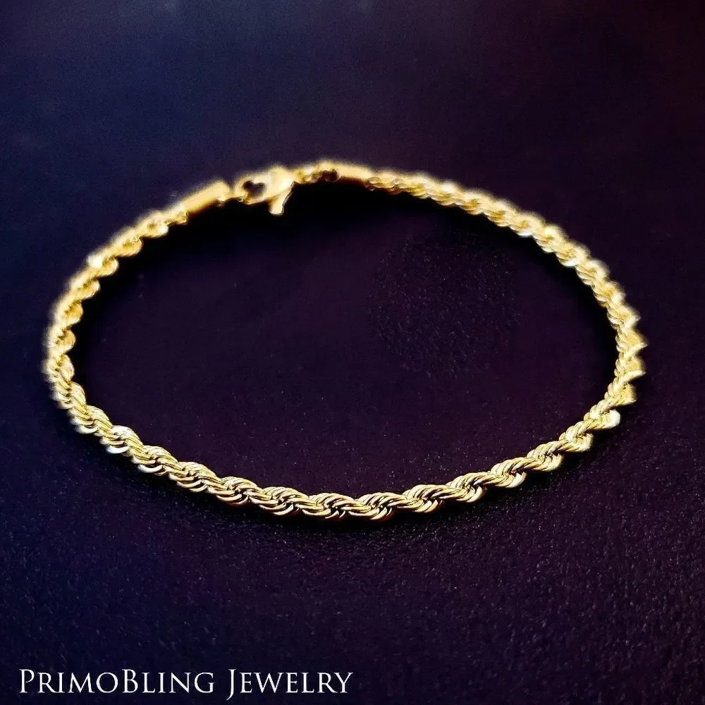 2mm Stainless Steel Gold Rope Bracelet